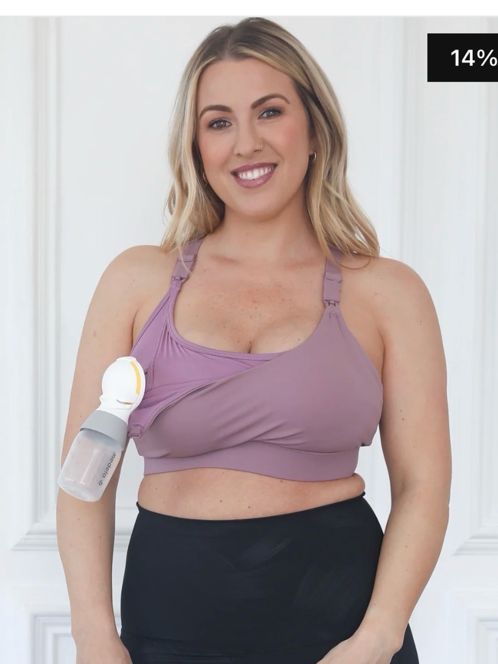 Mauve Nursing Sports Bra with Easy-Access Panel